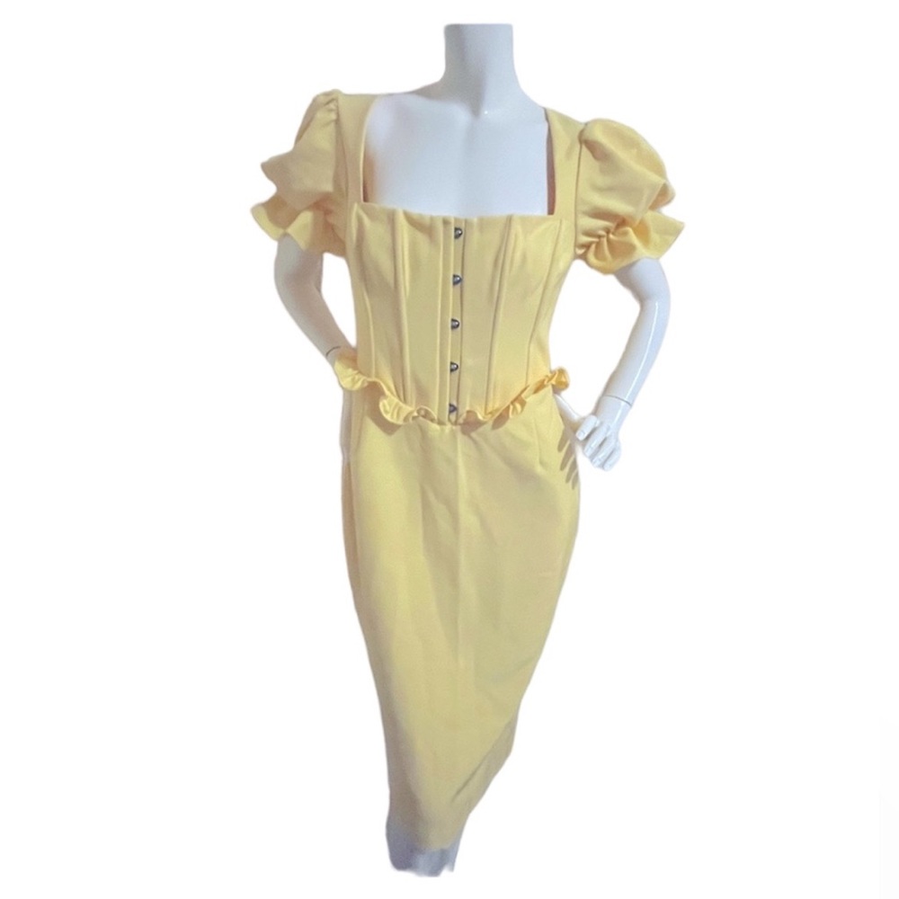 Lavish Alice Lemon Bustier Dress, Size US 8